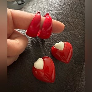 2 pairs of Valentine’s Day Clip on Earrings